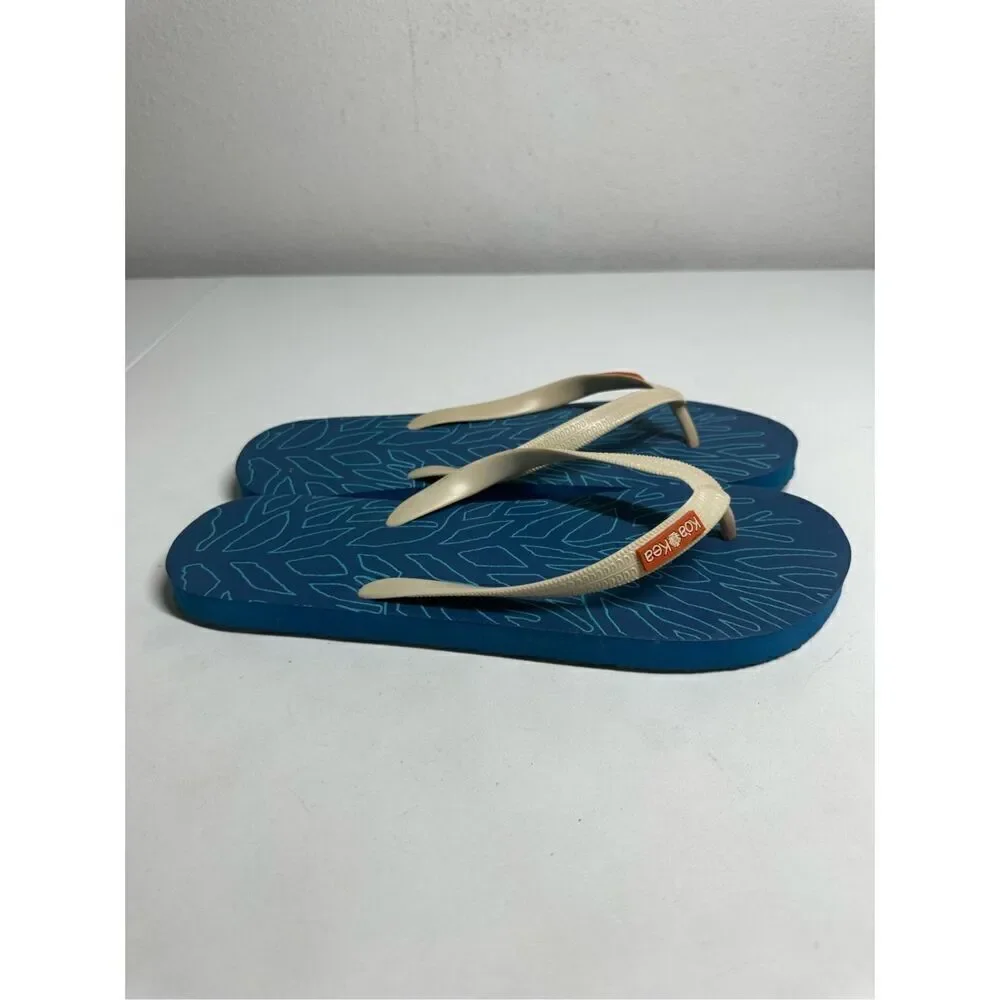 Koa kea  Men Flip Flop Sandals White Synthetic Slip On Size 11.5 Medium